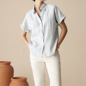 Grace Cove Relaxed Linen button down short sleeve